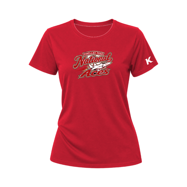 Baseball Seniors–Andrix Women's Relaxed Jersey Tee – National Aces – Red – front mockup