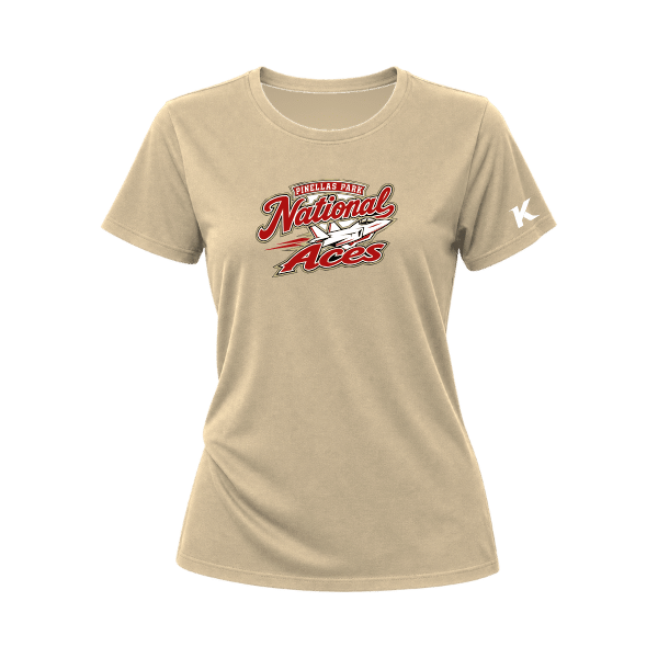 Baseball Seniors–Andrix Women's Relaxed Jersey Tee – National Aces – Sand Dune – front mockup