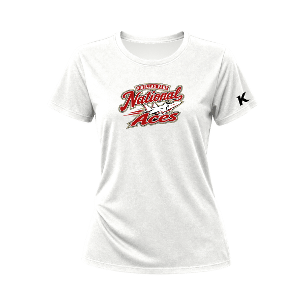 Baseball Seniors–Andrix Women's Relaxed Jersey Tee – National Aces – White – front mockup