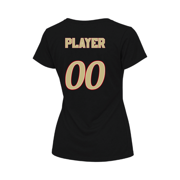 Baseball Seniors–Andrix Women's Relaxed Jersey V-Neck Tee – National Aces – Black – back mockup