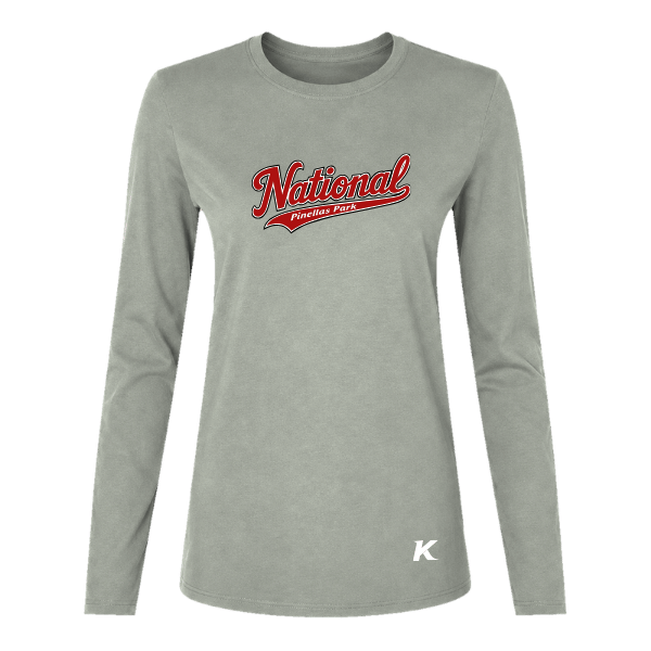 Baseball Seniors–Andrix Women's Jersey Long-Sleeve Tee – National Script – Athletic Heather – front mockup