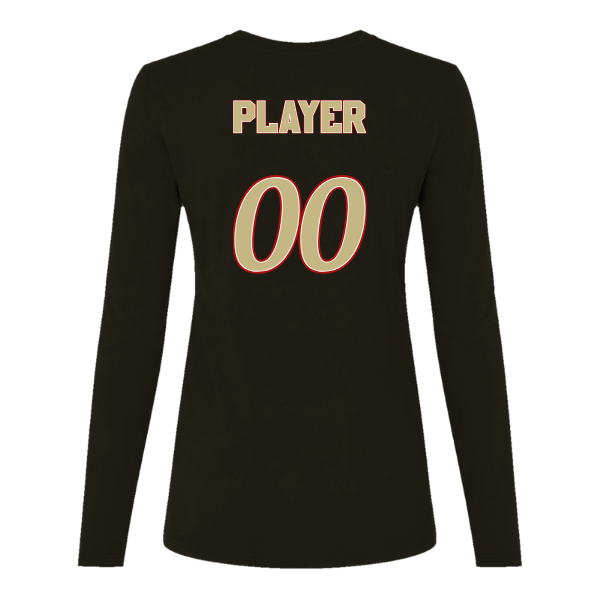Baseball Seniors–Andrix Women's Jersey Long-Sleeve Tee – National Script – Black – back mockup