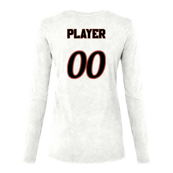 Baseball Seniors–Andrix Women's Jersey Long-Sleeve Tee – National Script – White – back mockup