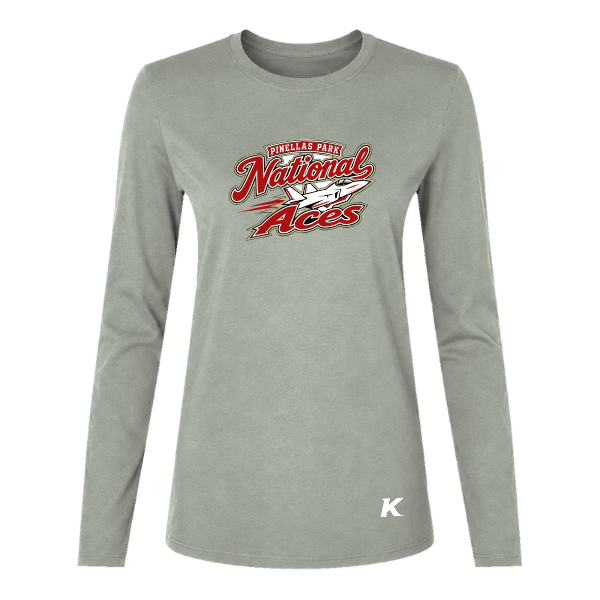 Baseball Seniors–Andrix Women's Jersey Long-Sleeve Tee – National Aces – Athletic Heather – front mockup