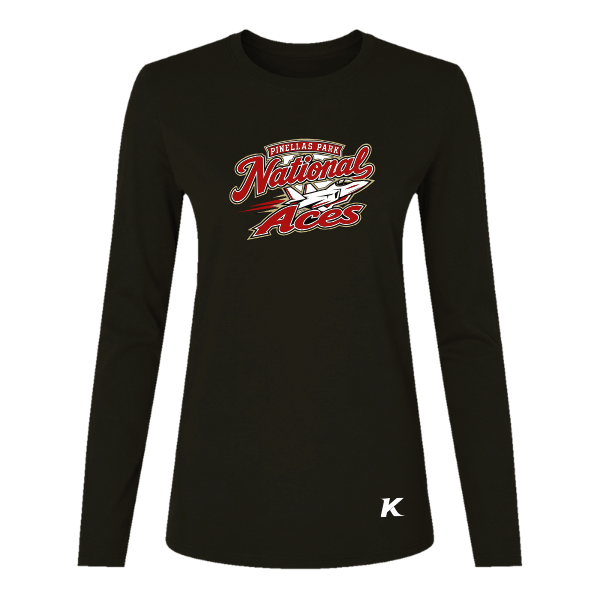 Baseball Seniors–Andrix Women's Jersey Long-Sleeve Tee – National Aces – Black – front mockup