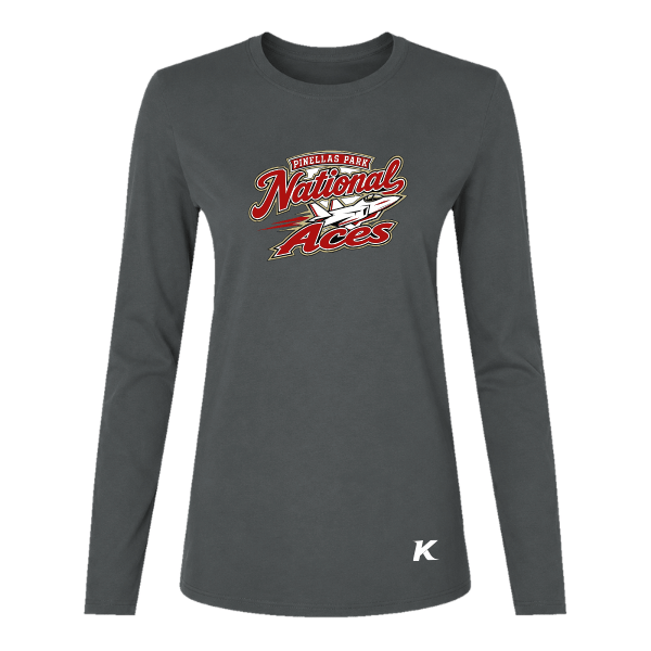 Baseball Seniors–Andrix Women's Jersey Long-Sleeve Tee – National Aces – Dark Gray Heather – front mockup