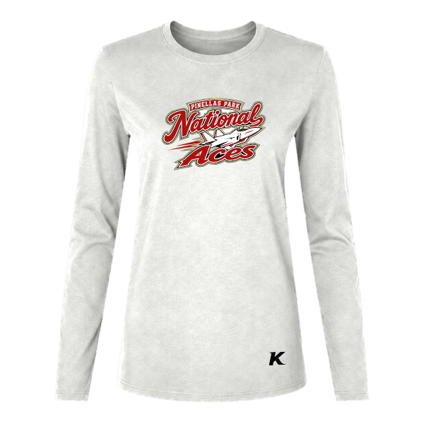 Baseball Seniors–Andrix Women's Jersey Long-Sleeve Tee – National Aces – White – front mockup