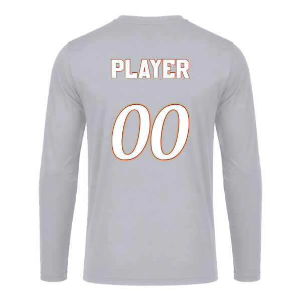 Baseball Seniors–Andrix Vision Performance Long-Sleeve Tee – National Script – Silver – back mockup