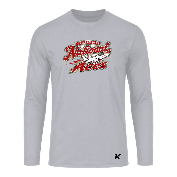 Baseball Seniors–Andrix Vision Performance Long-Sleeve Tee – National Aces – Silver – front mockup