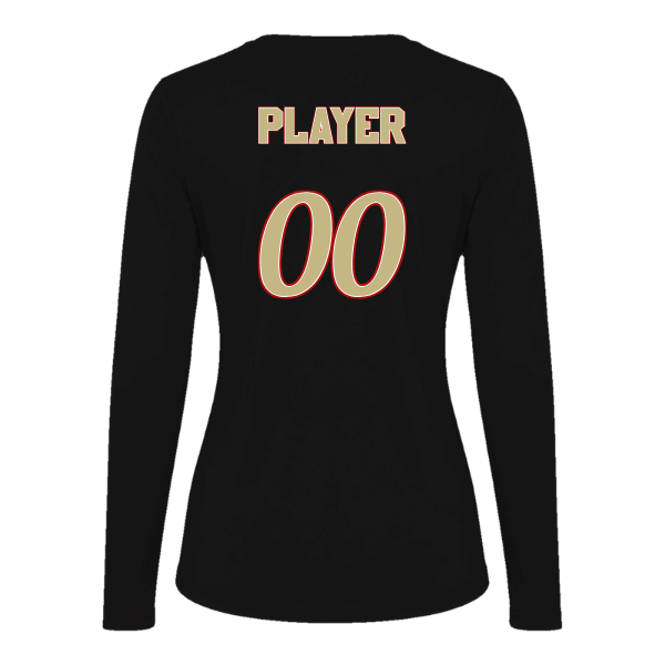 Baseball Seniors–Andrix Vision Women's Performance Long-Sleeve Tee – National Aces – Black – back mockup