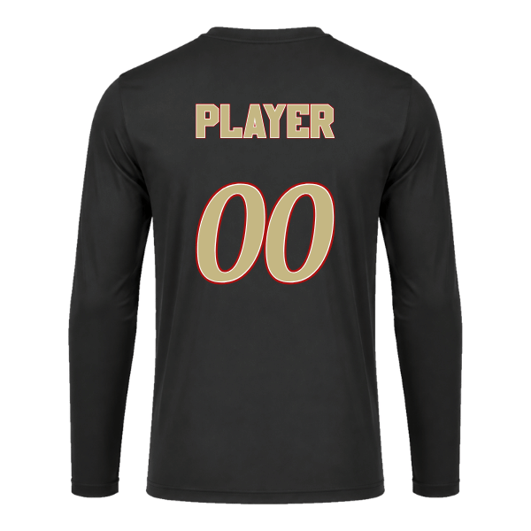 Baseball Seniors–Andrix Youth Vision Performance Long-Sleeve Tee – National Script – Black – back mockup