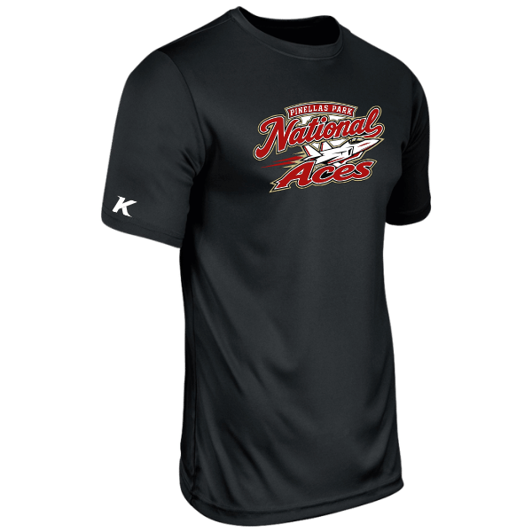 Baseball Seniors–Andrix Youth Vision Performance Short-Sleeve Tee – National Aces – Black – front mockup