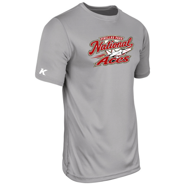 Baseball Seniors–Andrix Youth Vision Performance Short-Sleeve Tee – National Aces – Silver – front mockup