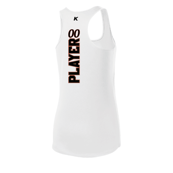 Baseball Seniors–Andrix Women's PosiCharge Competitor Racerback Tank – National Script – White – back mockup