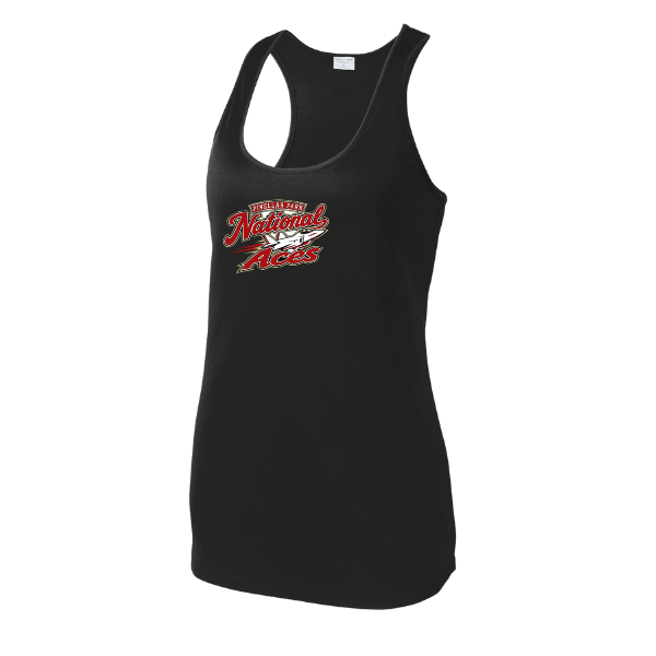 Baseball Seniors–Andrix Women's PosiCharge Competitor Racerback Tank – National Aces – Black – front mockup