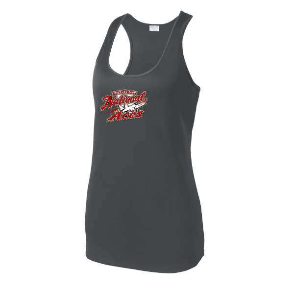 Baseball Seniors–Andrix Women's PosiCharge Competitor Racerback Tank – National Aces – Iron Gray – front mockup