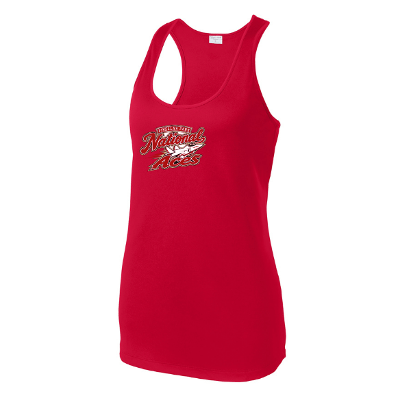 Baseball Seniors–Andrix Women's PosiCharge Competitor Racerback Tank – National Aces – True Red – front mockup