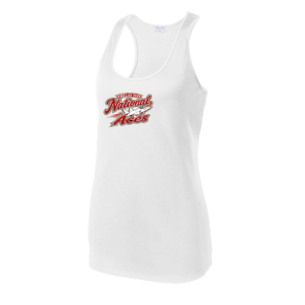 Baseball Seniors–Andrix Women's PosiCharge Competitor Racerback Tank – National Aces – White – front mockup