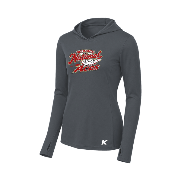 Baseball Seniors–Andrix Women's PosiCharge Competitor Hooded Pullover – National Aces – Iron Gray – front mockup