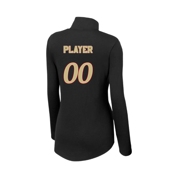 Baseball Seniors–Andrix Women's PosiCharge Tri-Blend Wicking 1/4-Zip Pullover – Black – back mockup