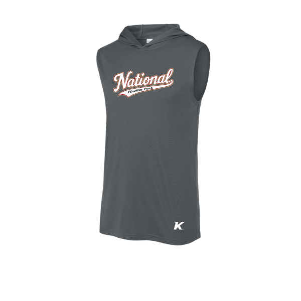 Baseball Seniors–Andrix PosiCharge Competitor Sleeveless Hoodie – National Script – Iron Gray – front mockup