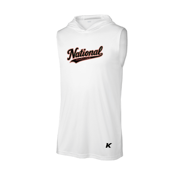 Baseball Seniors–Andrix PosiCharge Competitor Sleeveless Hoodie – National Script – White – front mockup