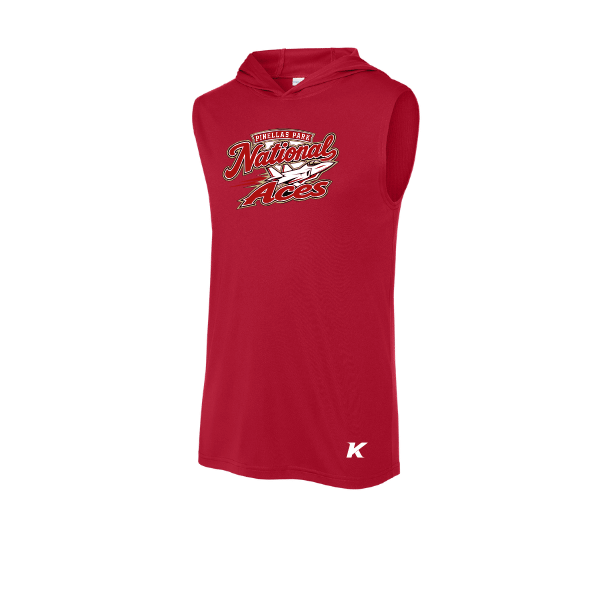 Baseball Seniors–Andrix PosiCharge Competitor Sleeveless Hoodie – National Aces – True Red – front mockup