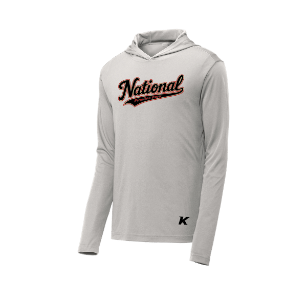 Baseball Seniors–Andrix PosiCharge Competitor Hooded Pullover – National Script – Silver – front mockup