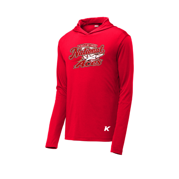 Baseball Seniors–Andrix PosiCharge Competitor Hooded Pullover – National Aces – True Red – front mockup