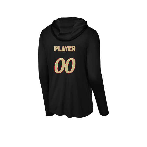 Baseball Seniors–Andrix Posi-UV Pro Long-Sleeve Hoodie – National Script – Black – back mockup