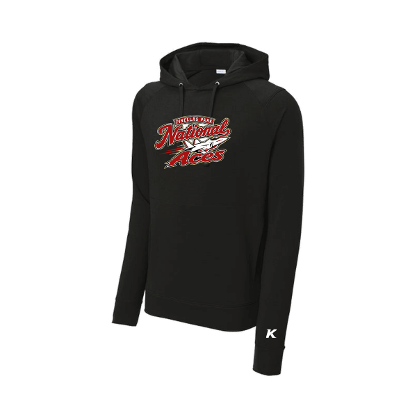 Baseball Seniors–Andrix Sport-Wick Flex Fleece Pullover Hoodie – National Aces – Black – front mockup