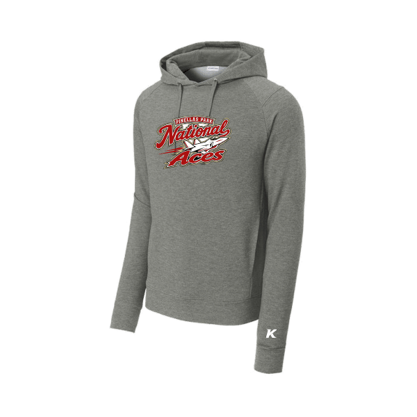 Baseball Seniors–Andrix Sport-Wick Flex Fleece Pullover Hoodie – National Aces – Light Gray Heather – front mockup