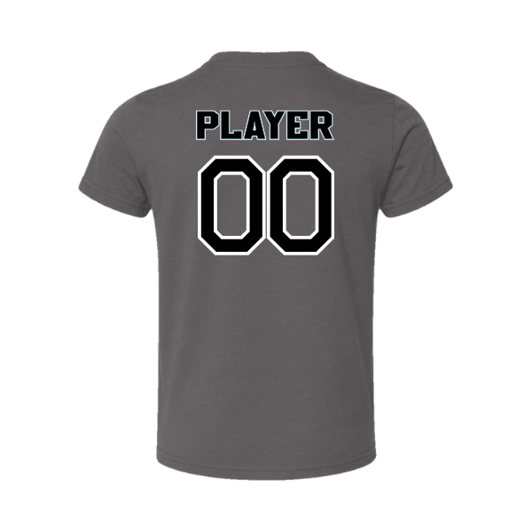 Softball Minors–McCoy Blue Vipers Toddler Jersey Short-Sleeve Tee – Asphalt – back mockup