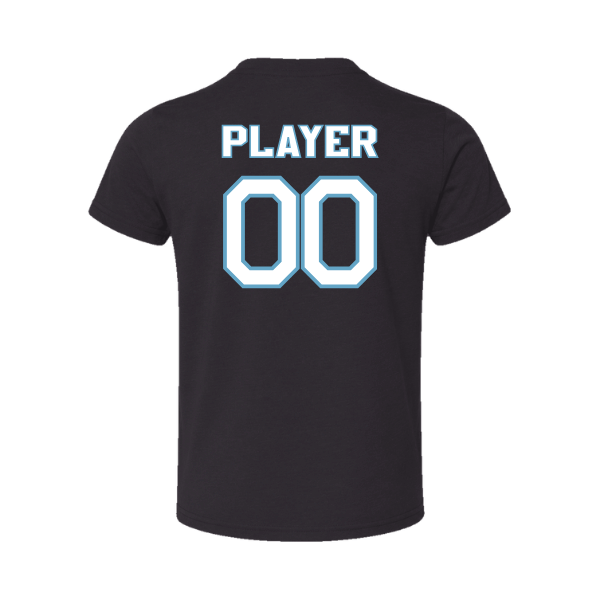 Softball Minors–McCoy Blue Vipers Toddler Jersey Short-Sleeve Tee – Black – back mockup