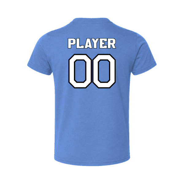 Softball Minors–McCoy Blue Vipers Toddler Jersey Short-Sleeve Tee – Heather Columbia Blue – back mockup