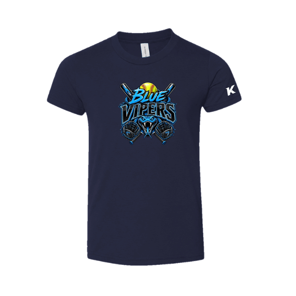 Softball Minors–McCoy Blue Vipers Toddler Jersey Short-Sleeve Tee – Navy – front mockup