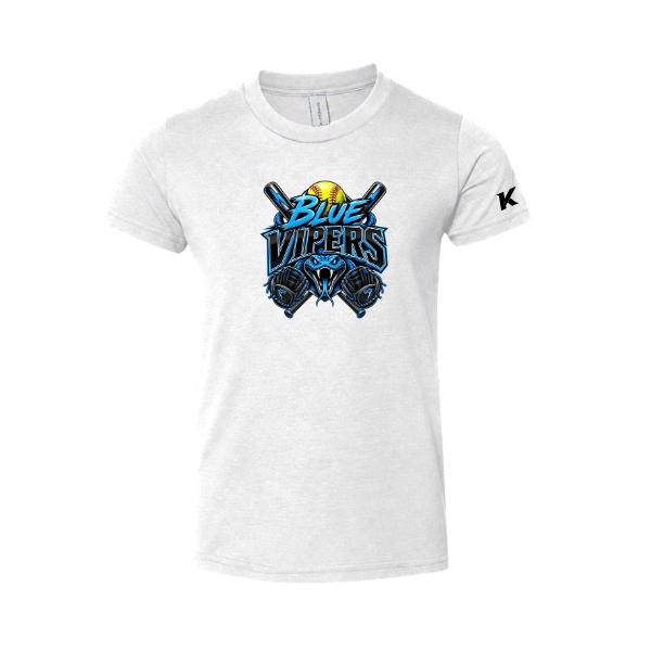 Softball Minors–McCoy Blue Vipers Toddler Jersey Short-Sleeve Tee – White – front mockup