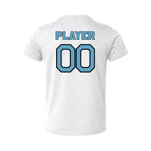 Softball Minors–McCoy Blue Vipers Toddler Jersey Short-Sleeve Tee – White – back mockup