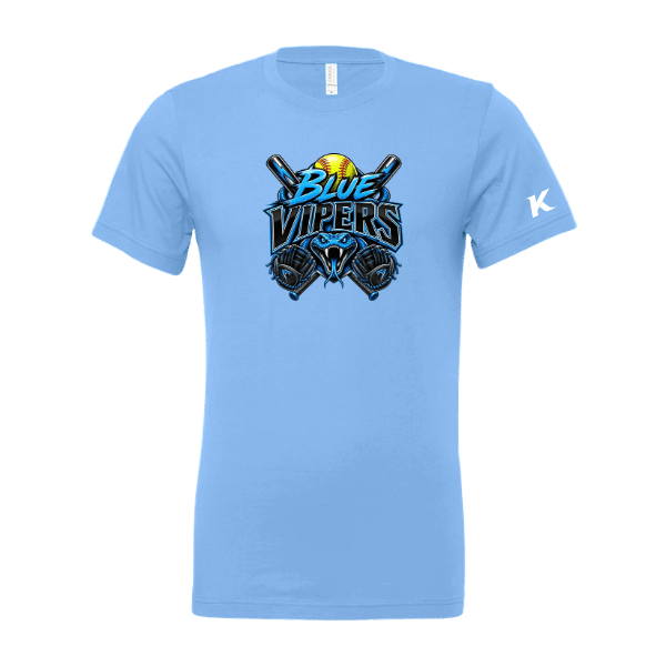 Softball Minors–McCoy Blue Vipers Unisex Jersey Short-Sleeve Tee – Carolina Blue – front mockup