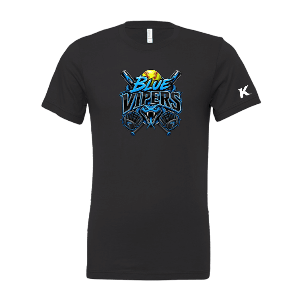 Softball Minors–McCoy Blue Vipers Unisex Jersey Short-Sleeve Tee – Dark Gray – front mockup