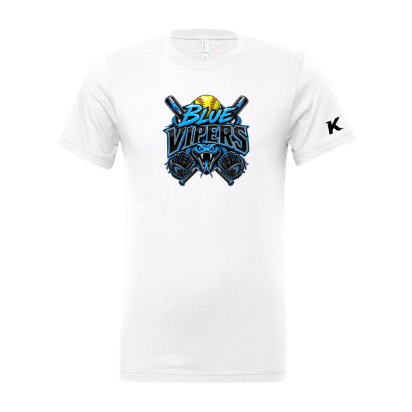 Softball Minors–McCoy Blue Vipers Unisex Jersey Short-Sleeve Tee – White – front mockup