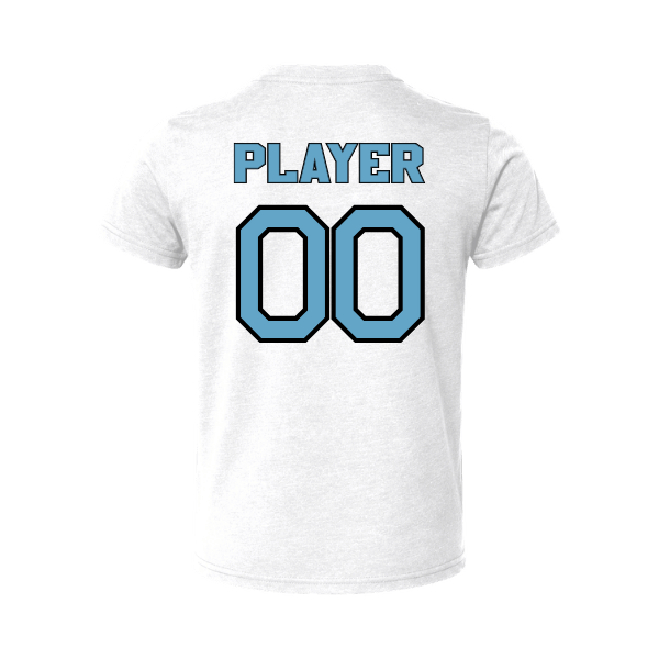 Softball Minors–McCoy Blue Vipers Youth Jersey Short-Sleeve Tee – White – back mockup
