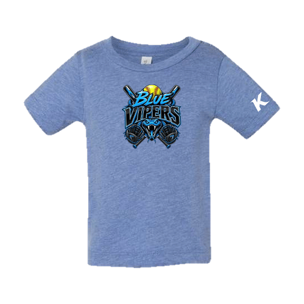 Softball Minors–McCoy Blue Vipers Infant Triblend Short-Sleeve Tee – Blue Triblend – front mockup