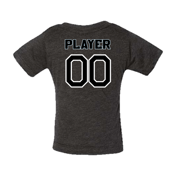 Softball Minors–McCoy Blue Vipers Infant Triblend Short-Sleeve Tee – Charcoal Black Triblend – back mockup