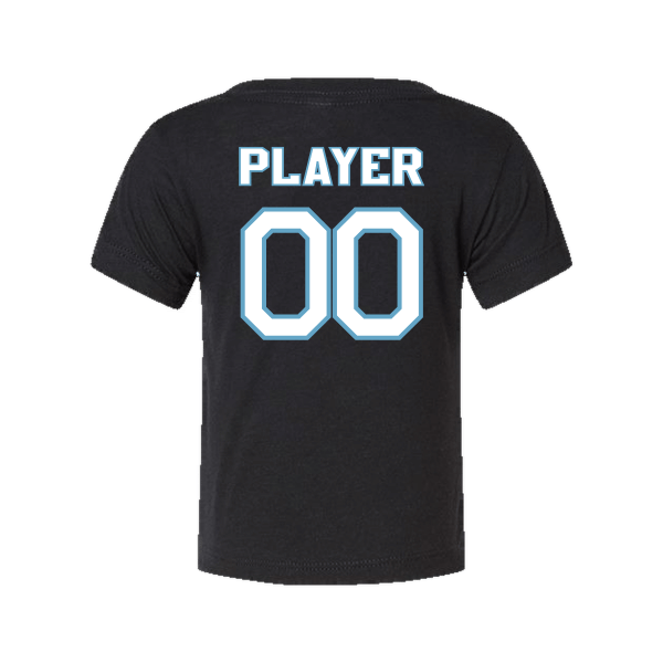 Softball Minors–McCoy Blue Vipers Infant Triblend Short-Sleeve Tee – Solid Black Triblend – back mockup