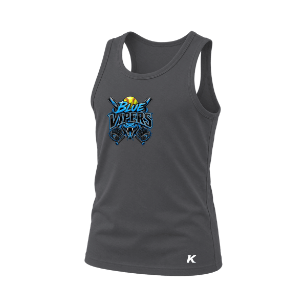Softball Minors–McCoy Blue Vipers Youth Jersey Tank – Dark Gray Heather – front mockup