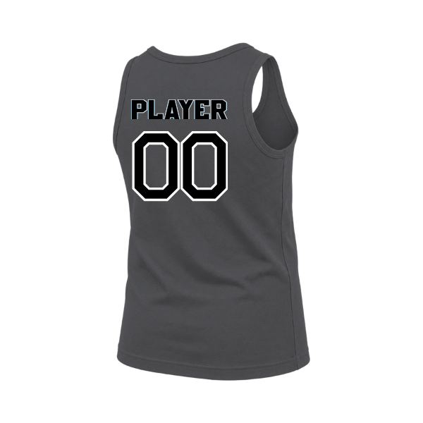 Softball Minors–McCoy Blue Vipers Youth Jersey Tank – Dark Gray Heather – back mockup