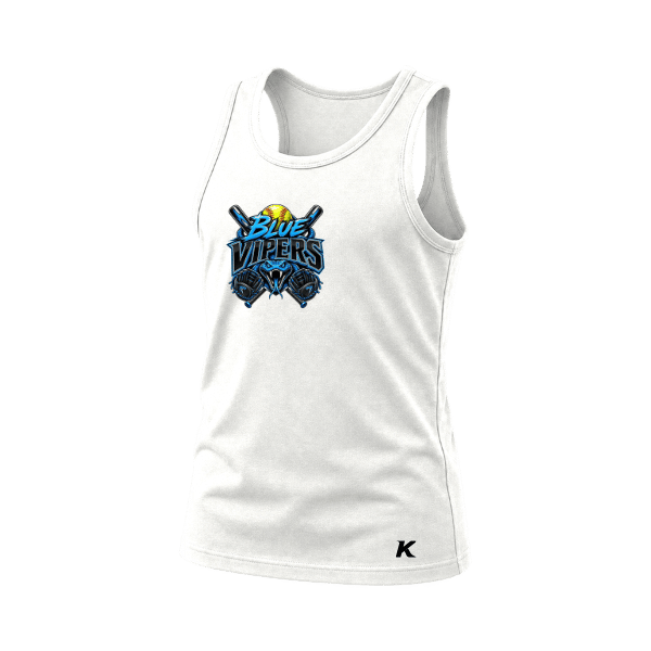 Softball Minors–McCoy Blue Vipers Youth Jersey Tank – White – front mockup