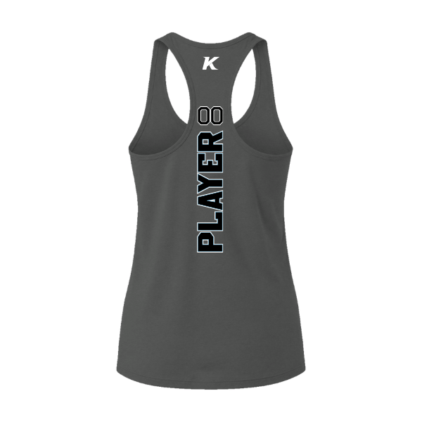 Softball Minors–McCoy Blue Vipers Women's Jersey Racerback Tank – Dark Gray Heather – back mockup