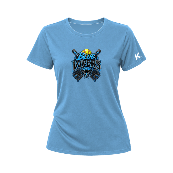 Softball Minors–McCoy Blue Vipers Women's Relaxed Jersey Tee – Carolina Blue – front mockup